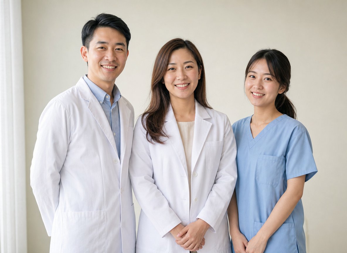 The Ooi Dental team: two dentists and a dental assistant
